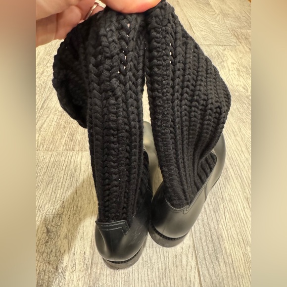 Moncler black knit Ginette rain boots - Picture 8 of 16